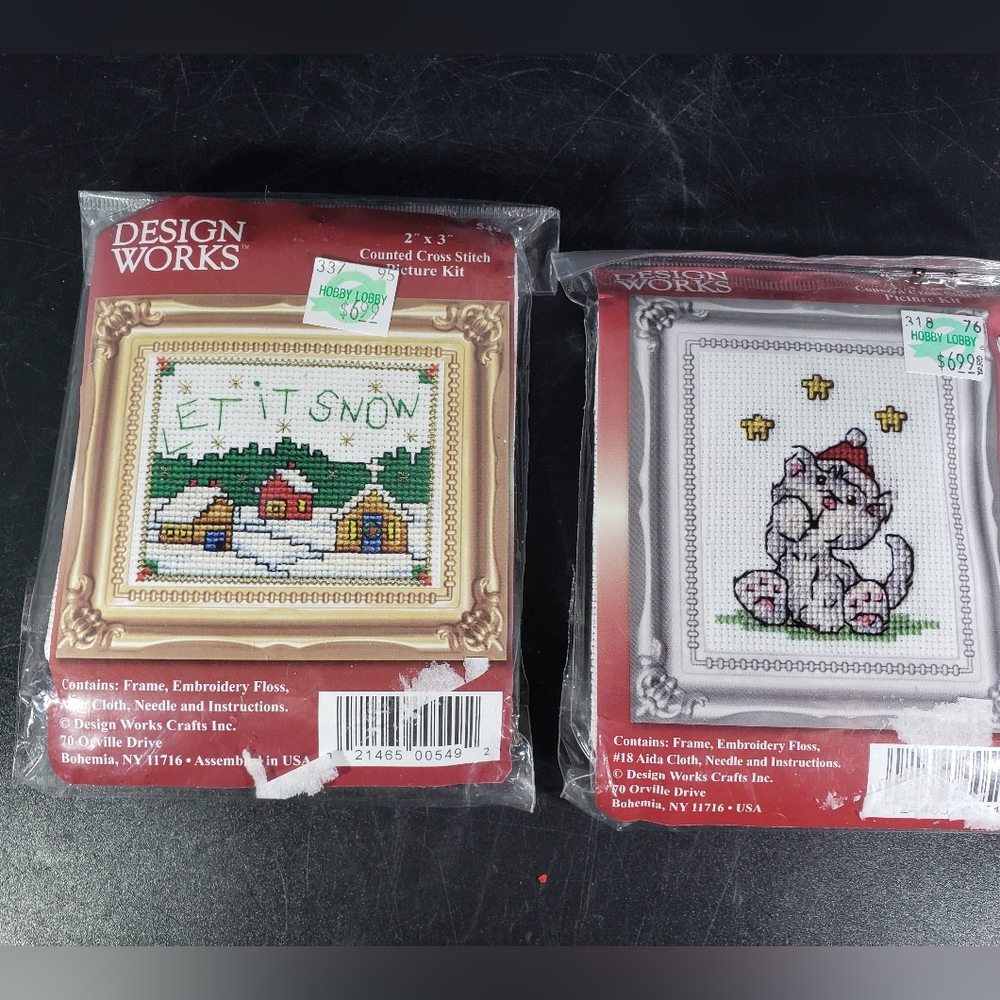 Two Design Works Counted Cross Stitch Kits with Christmas Theme